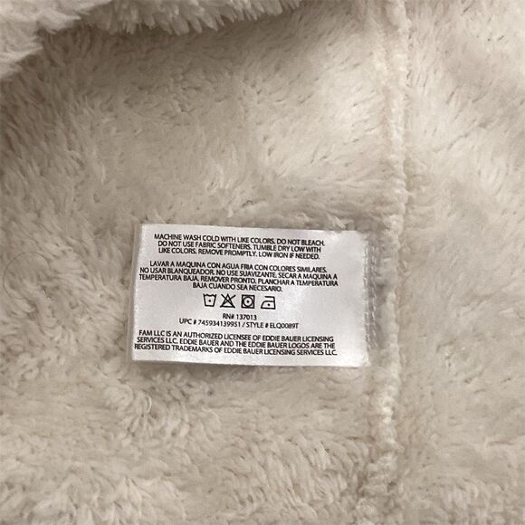 Eddie Bauer Women's White Sherpa Pullover  XL Stand Collar - Picture 6 of 6